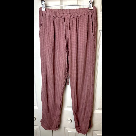 Anthro SATURDAY SUNDAY Lounge Pajama Sleep Bottoms Pants Mauve Pink Purple Rose - Picture 2 of 10